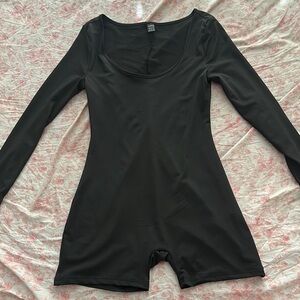 SHEIN Black Fitted Long Sleeve Bodysuit